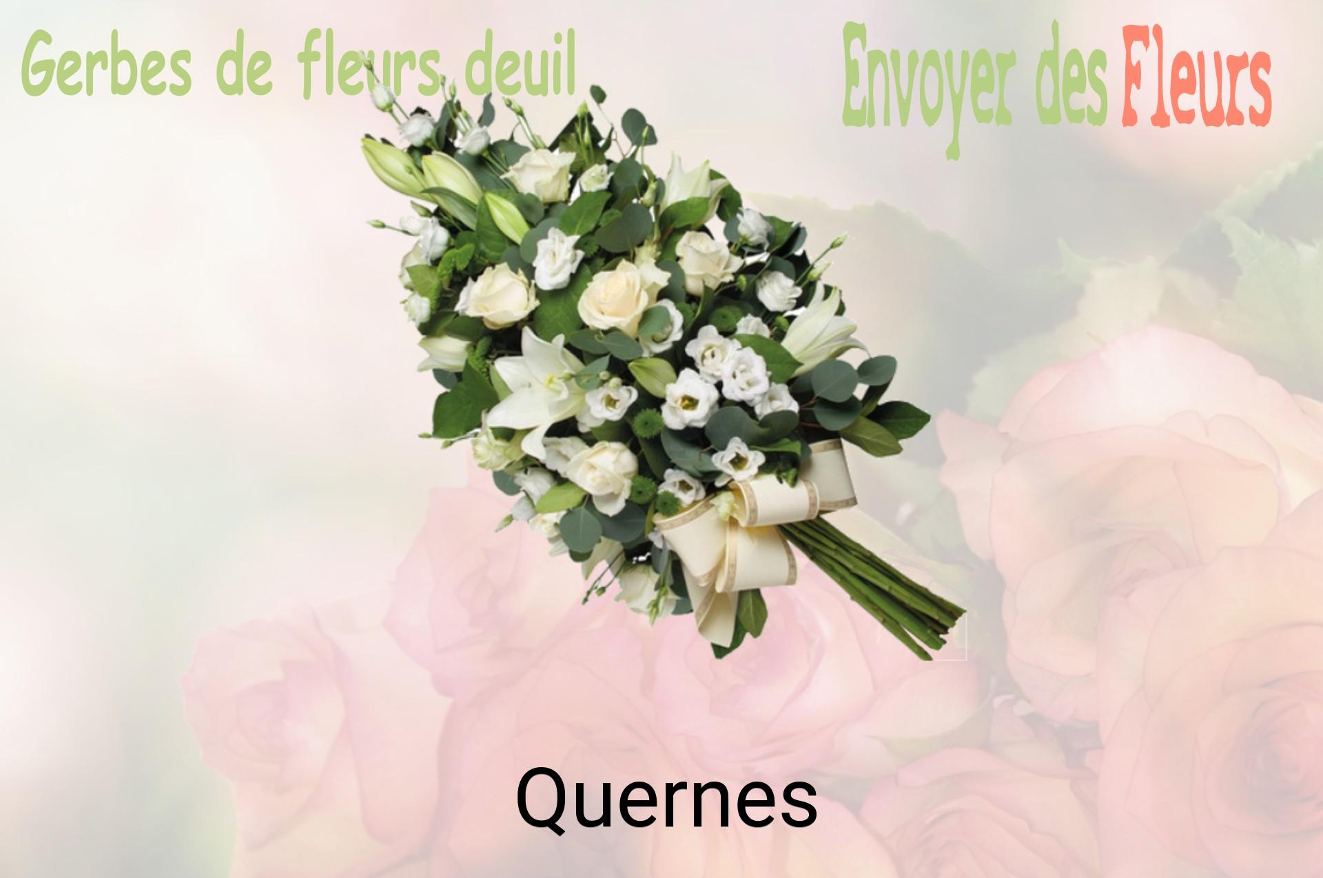 Gerbe de fleurs de deuil livrée à Quernes